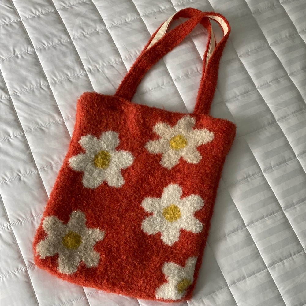 Floral Orange Tote Bag